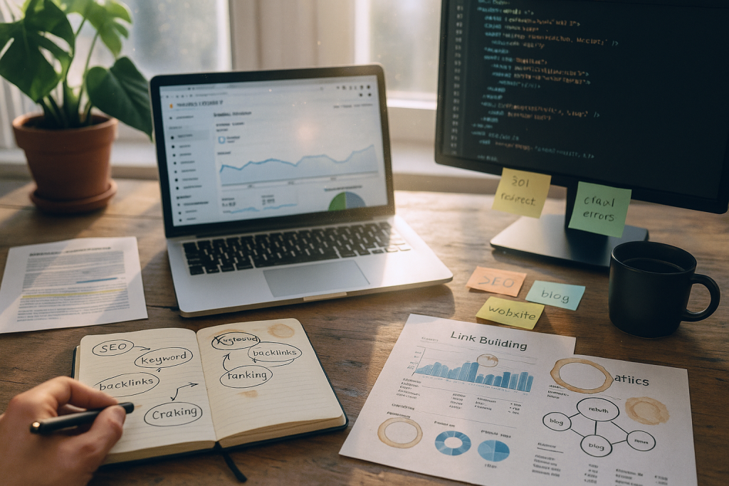 Nos expertises en tant qu'agence SEO : audit de site, référencement naturel, netlinking, data marketing, stratégie éditoriale